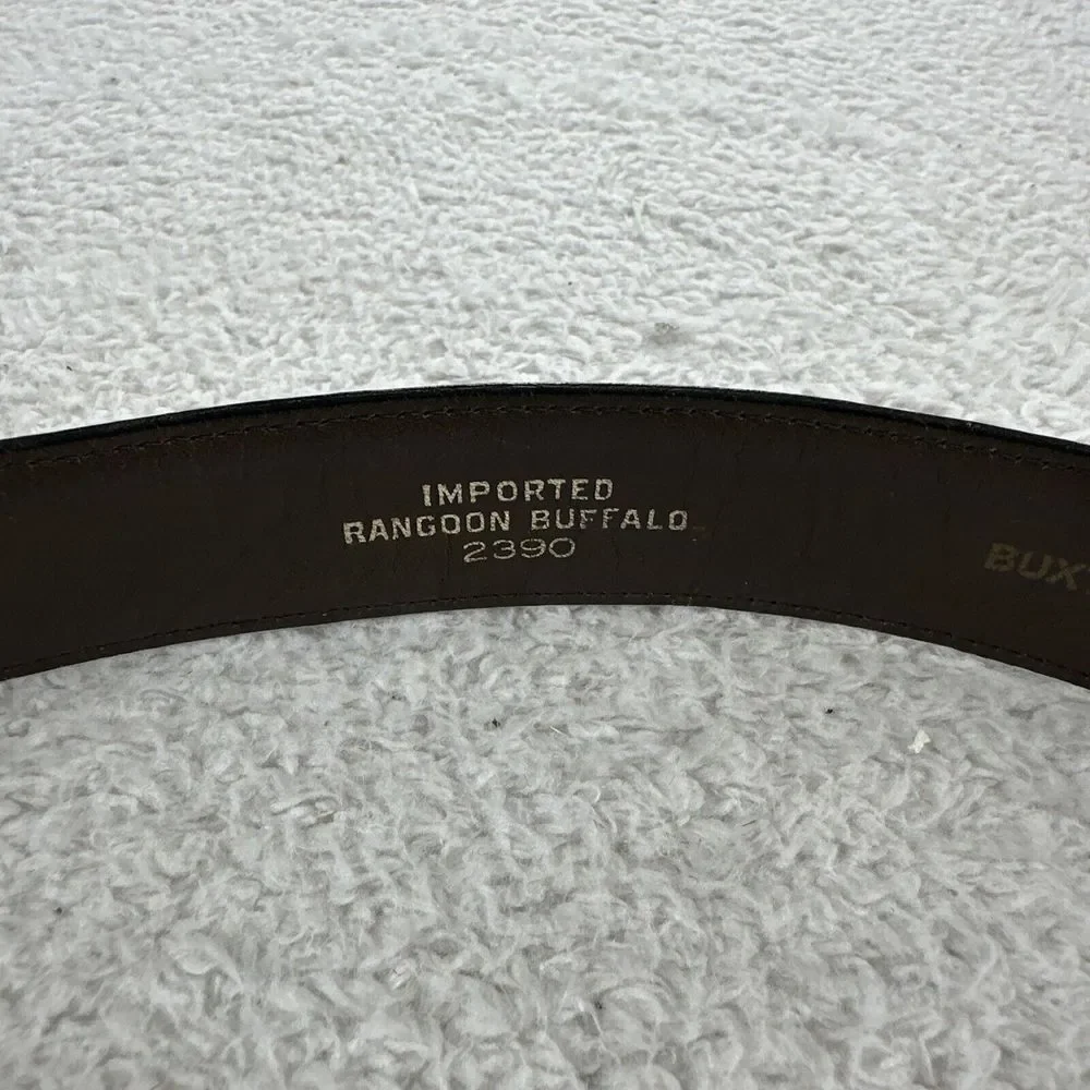 Buxton Genuine Leather Textured‎ Belt Men 36 Brown Imported Rangoon Buffalo 2390
